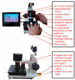 Microscopio piegante di microcircolazione del chiodo di alta precisione con il video schermo di alta definizione a 8 pollici