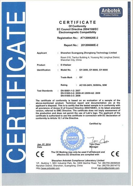Porcellana Shenzhen Guangyang Zhongkang Technology Co., Ltd. Certificazioni